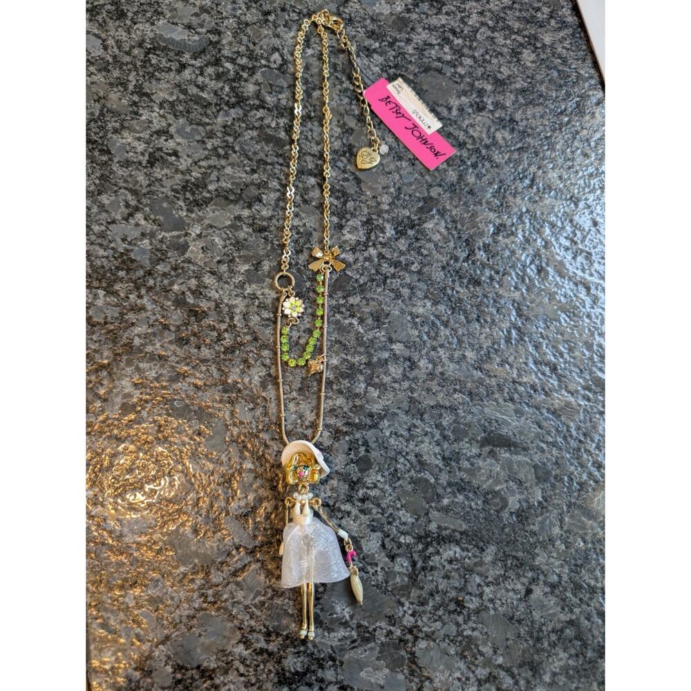 Rare Betsey Johnson A Walk In the Park Marilyn Monroe Pendant Necklace NWT